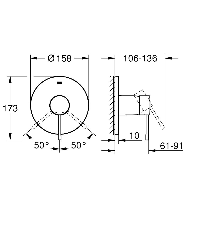 24168GN1 ESSENCE SINGLE-LEVER SHOWER MIXER - GROHE - 10 PCS