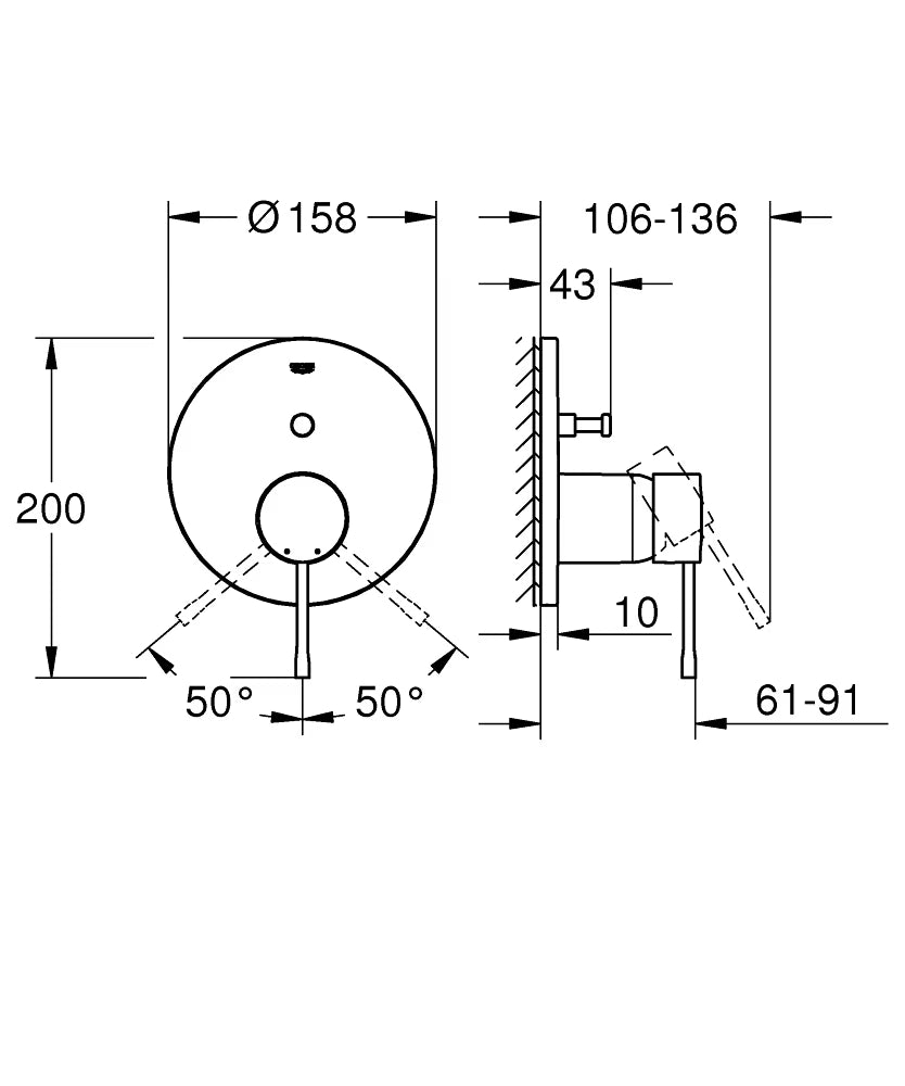 24058001 ESSENCE SINGLE-LEVER MIXER WITH 2-WAY DIVERTER - GROHE - 8 PCS