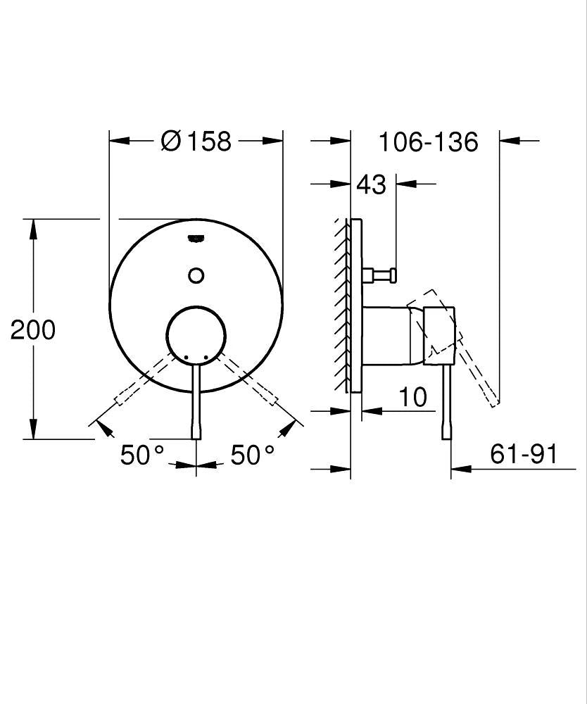 24167GN1 ESSENCE NEW OHM TRIMSET BATH - GROHE - 19 PCS