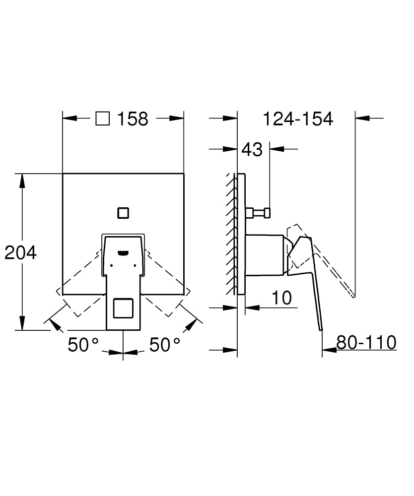 24062DC0 EUROCUBE OHM TRIMSET BATH - GROHE - 2 PCS