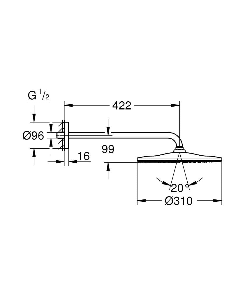 26558GN0 RSH MONO 310 HEADSHW SET 9,5L - GROHE - 18 PCS