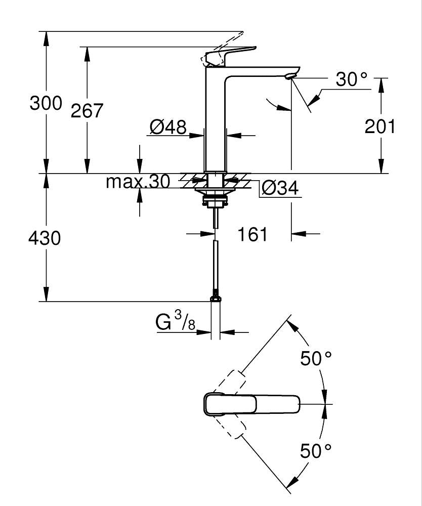 1017290000 CUBEO SINGLE-LEVER BASIN MIXER 1/2″ XL-SIZE - GROHE - 42 PCS