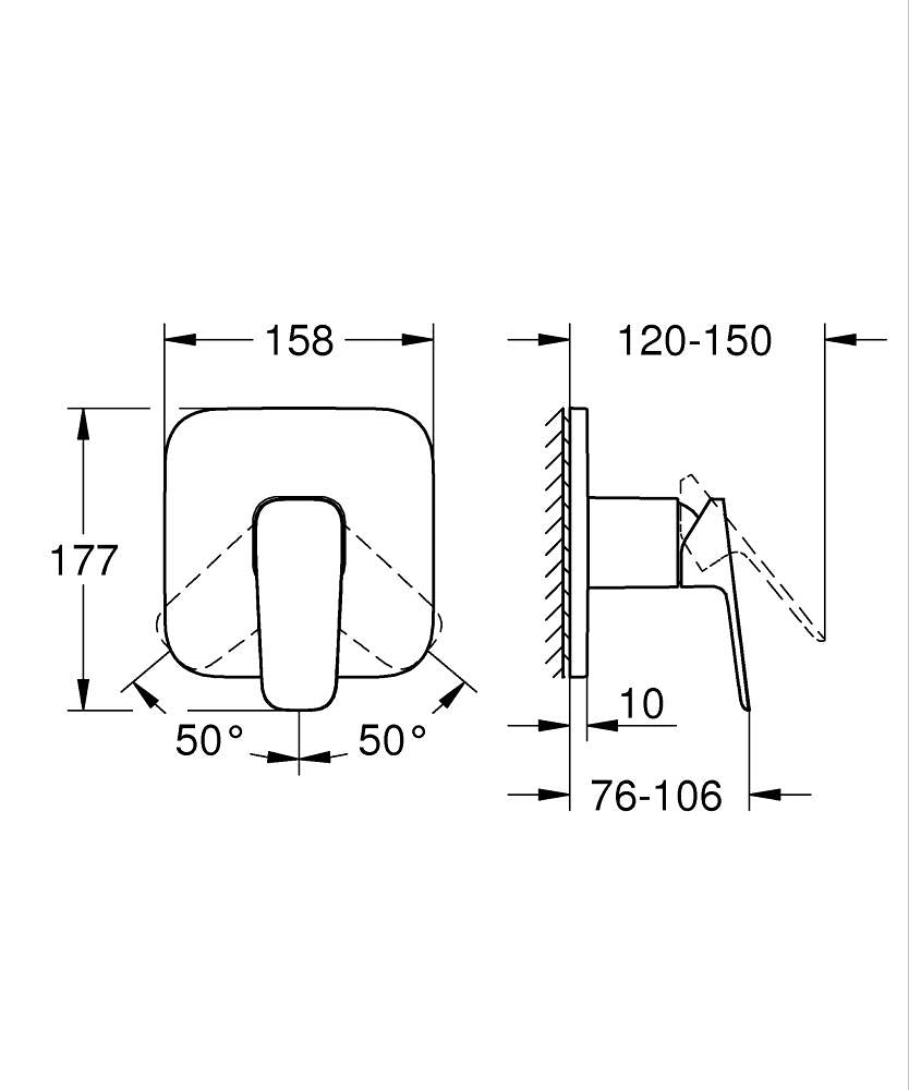 1017770000 GROHE CUBEO SINGLE-LEVER SHOWER MIXER - GROHE - 6 PCS