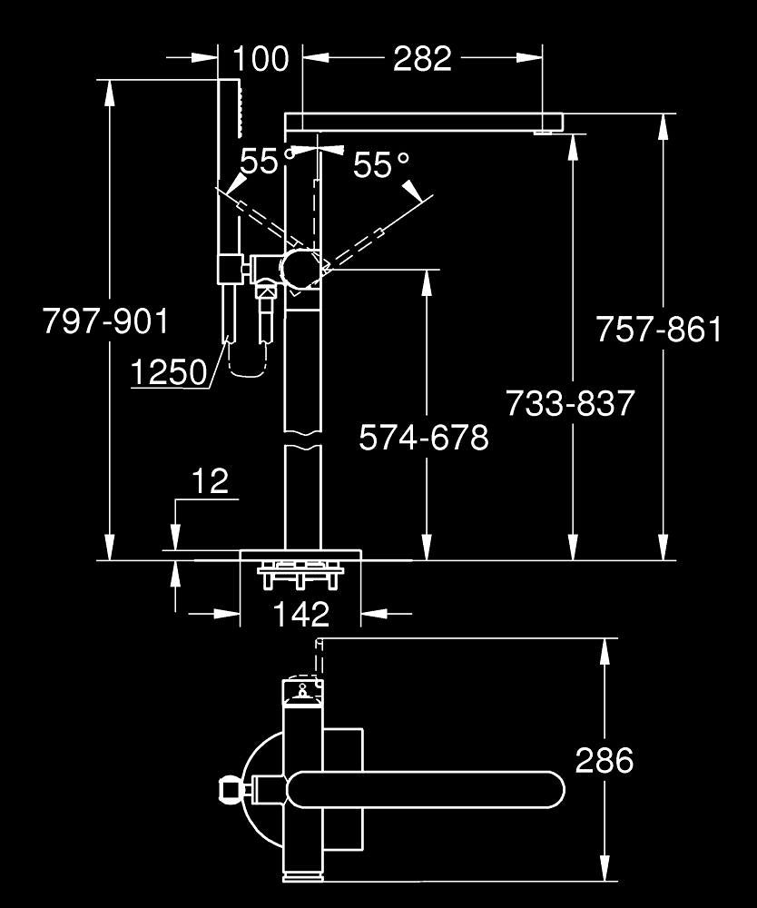 23846003 GROHE PLUS SINGLE-LEVER BATH MIXER FLOOR MOUNTED - GROHE - 19 PCS