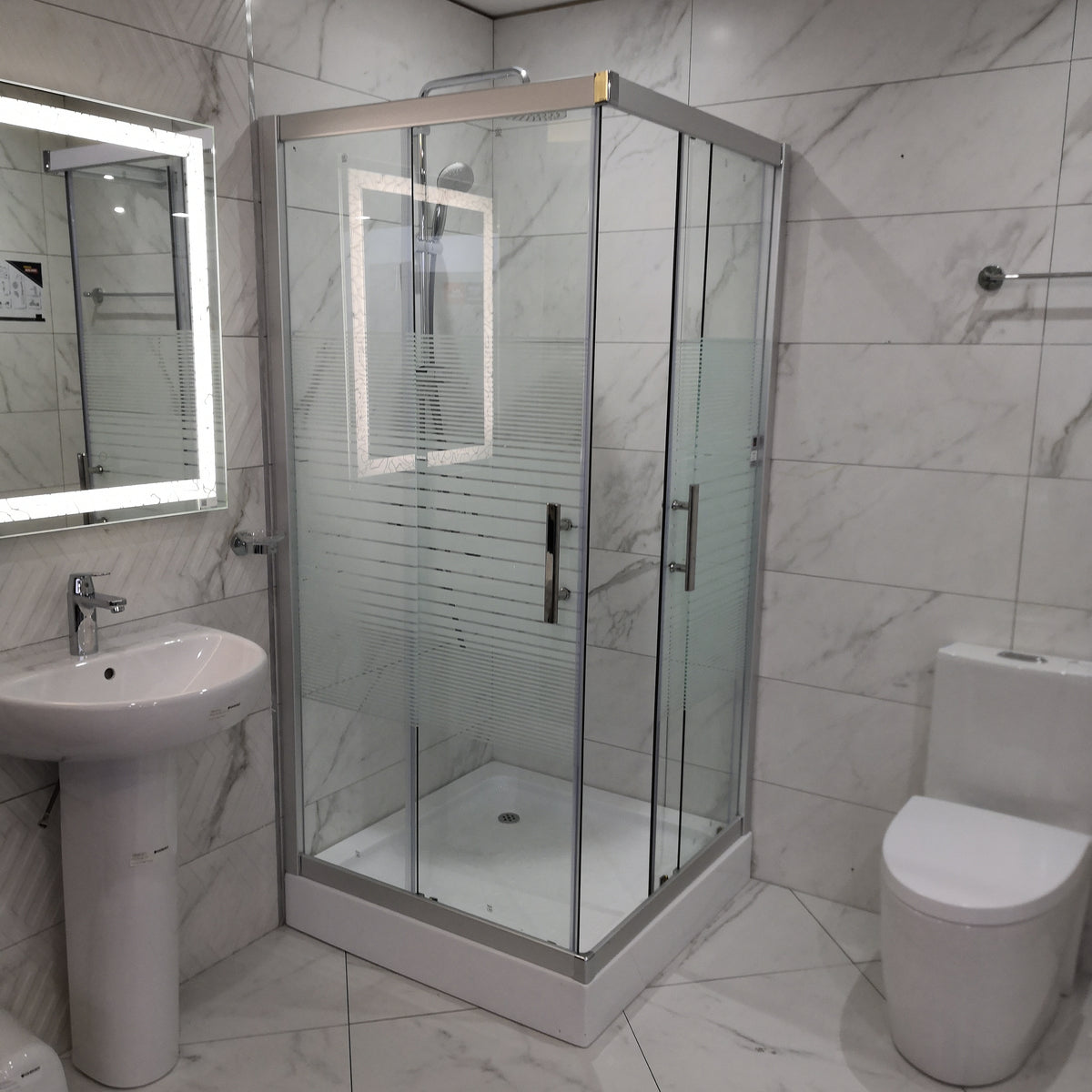 SE01 SQUARE SHOWER ENCLOSURE WITH TRAY AND WASTE 900X900X1940MM - WONDERFUL HK - 0 SET