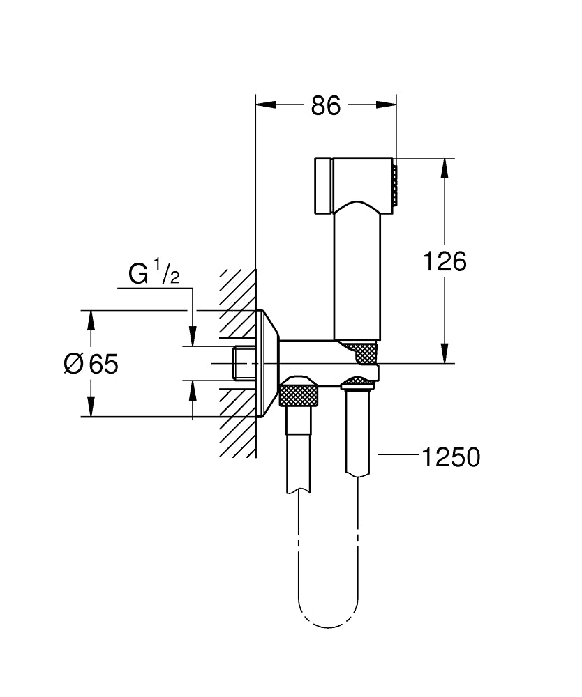 26332000 SENA TRIGGER SPRAY WITH WALL HOLDER SET WITH ANGLE VALVE GROHE - 1 SET