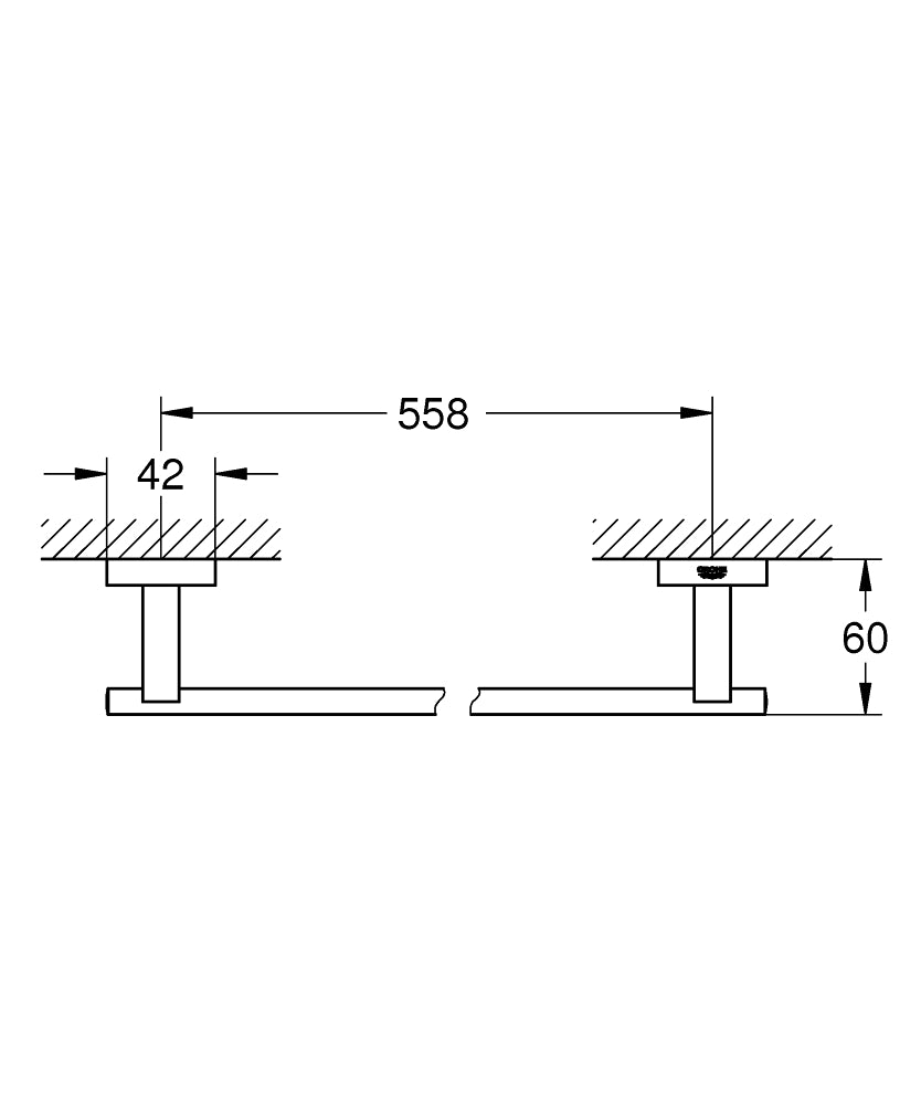 40509DC1 ESSENTIALS CUBE TOWEL HOLDER - GROHE - 25 PCS