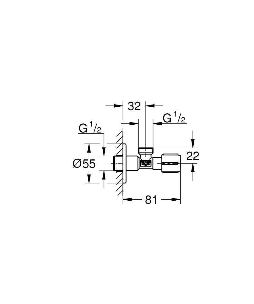 22041AL0 ANGLE VALVE 1/2″ - GROHE GRAPHITE - -22 PCS