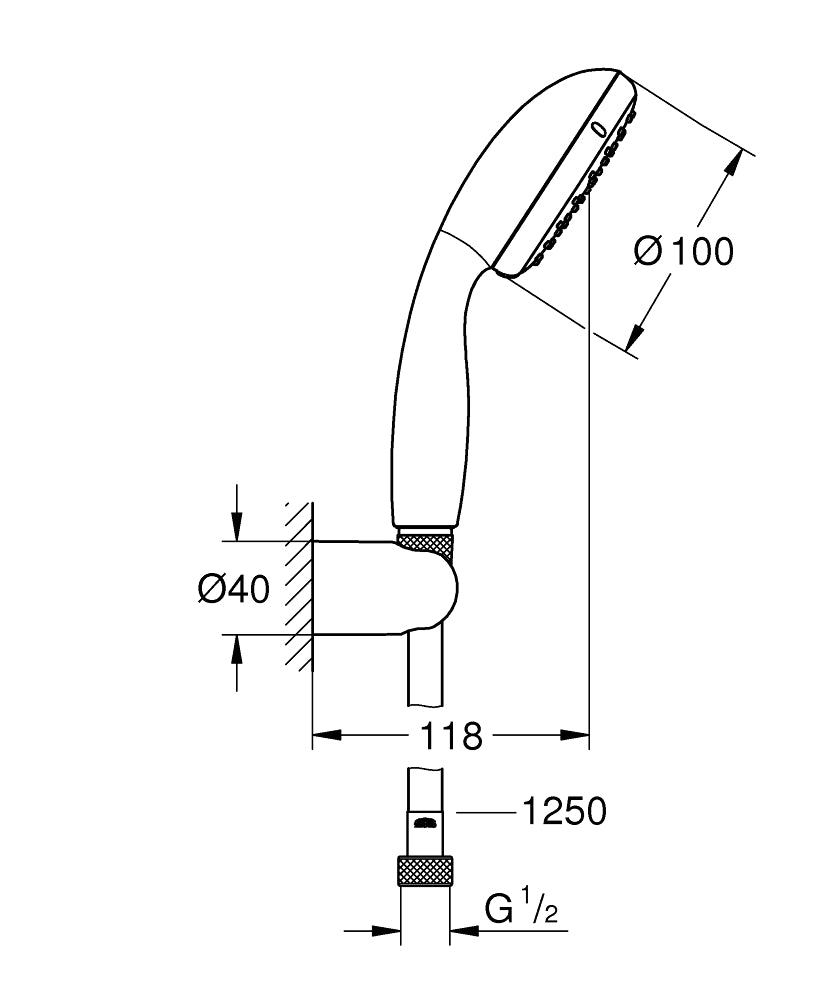 2779810E TEMPESTA 100 WALL HOLDER SET 2 SPRAYS GROHE - 1 PCS