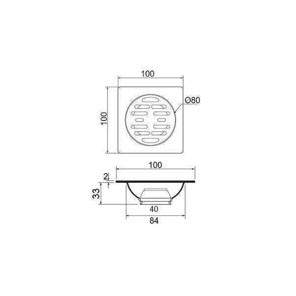 AQD-206A-SS FLOOR & SHOWER DRAIN 10X10 CM BAGNODESIGN UK - 194 PCS