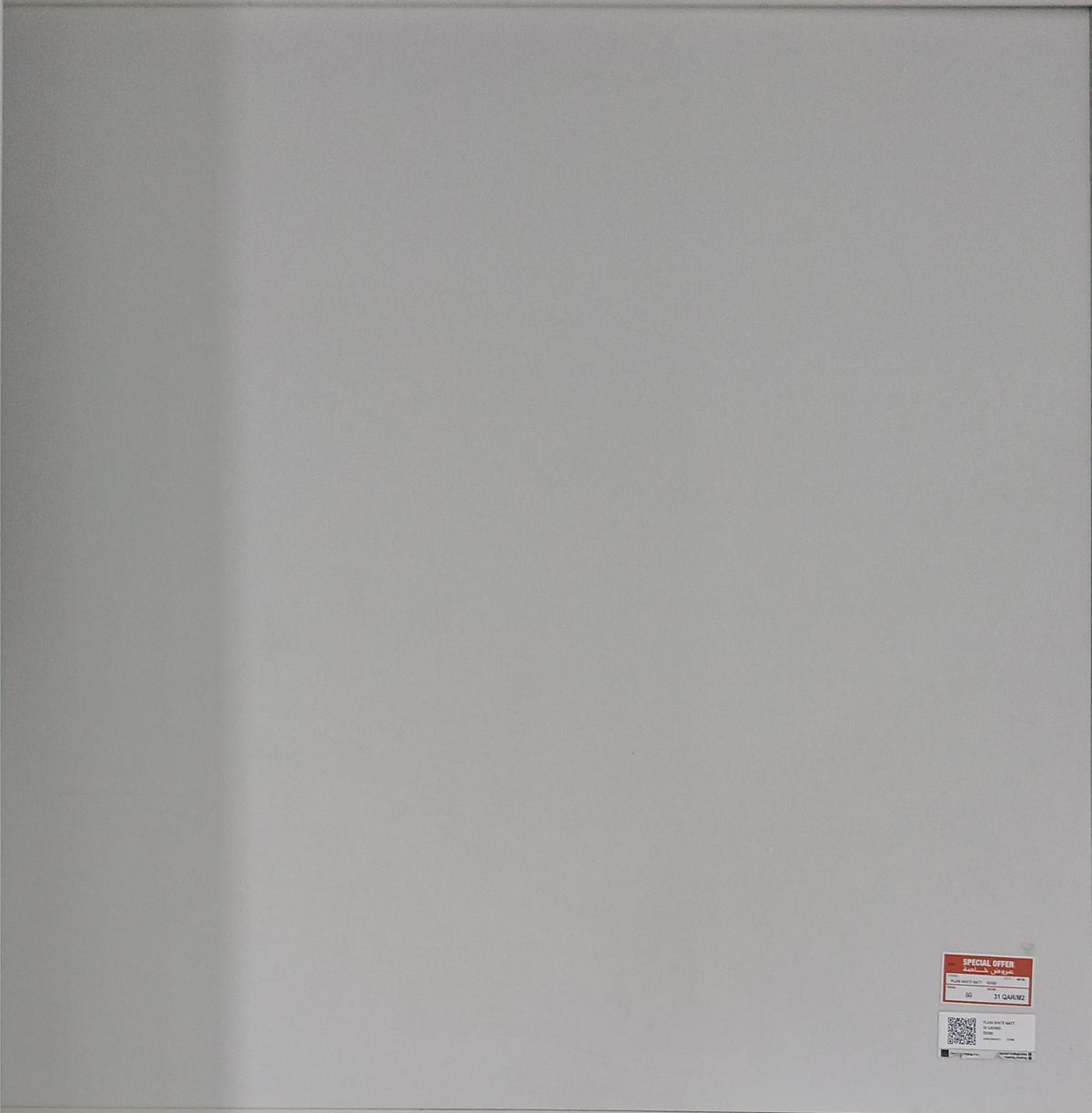 PLAIN WHITE MATT PORCELAIN 60X60CM - AGL - 0 M2