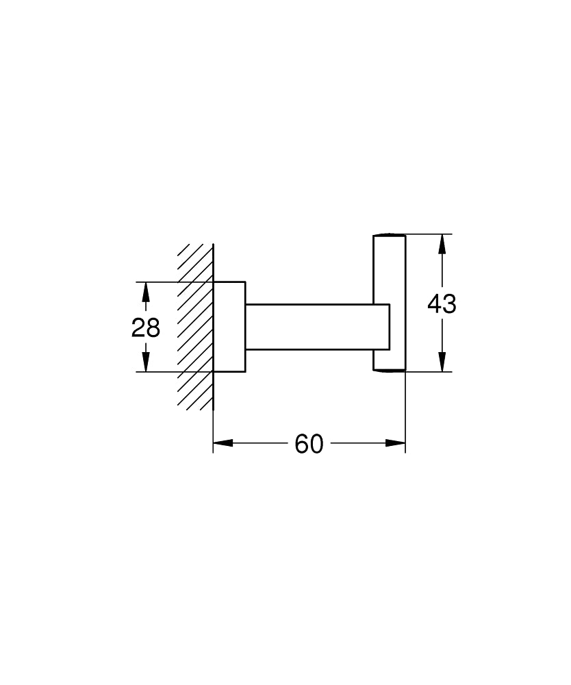 40511001 ESSENTIALS CUBE ROBE HOOK GROHE - 1 PCS