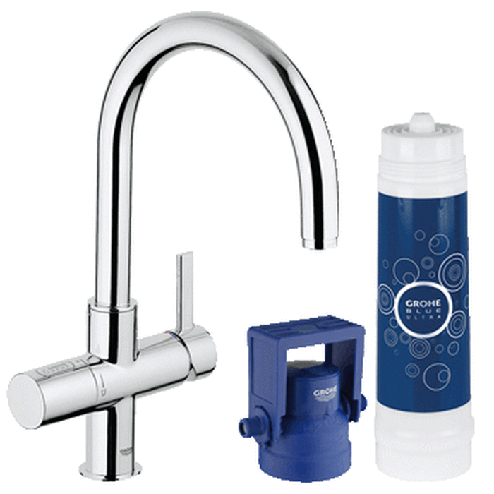 31328000 GROHEBLUE ULTRASAFE PURE STARTER KIT WITH SINGLE LEVER SINK MIXER C-SPOUT - GROHE - 1 PCS