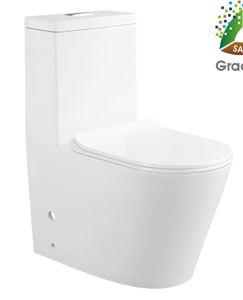 6288 WASHDOWN ONE PIECE TOILET WHITE 695X365X805MM S-TRAP, 250MMUF COVER, STAINLESS STEEL - LUCCA - 0 PCS