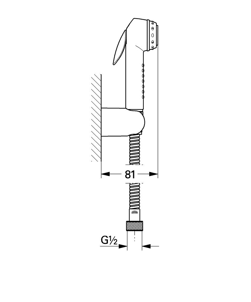 27812IK0 TRIGGER SPRAY 30 WITH WALL HOLDER GROHE - 4 PCS