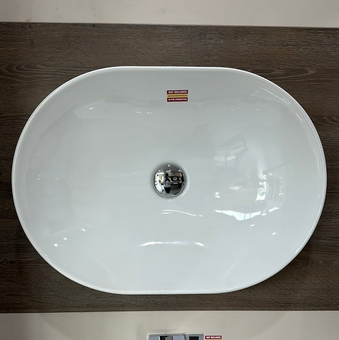 500.774.01.2 LAY-ON WASHBASIN VARIFORM, ELLIPTIC:B=55CM, T=40CM, OVERFLOW=WITHOUT, WHITE GEBERIT - 14 PCS