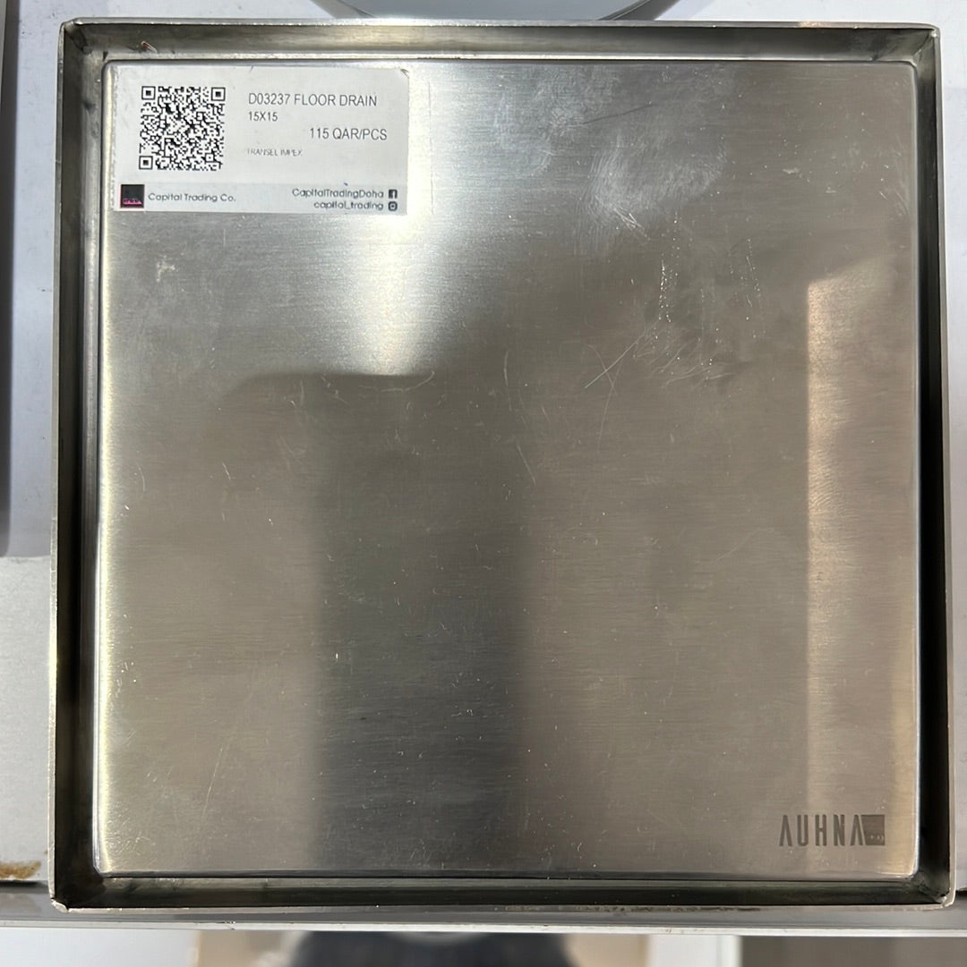 D03237 FLOOR DRAIN SS WITH SOLID TOP 15X15 CM AUHNA INDIA - 9 PCS