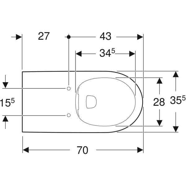 500.262.01.1 ABALONA WALL HUNG WC WASHDOWN RIMFREE WHITE GEBERIT - 0 PCS