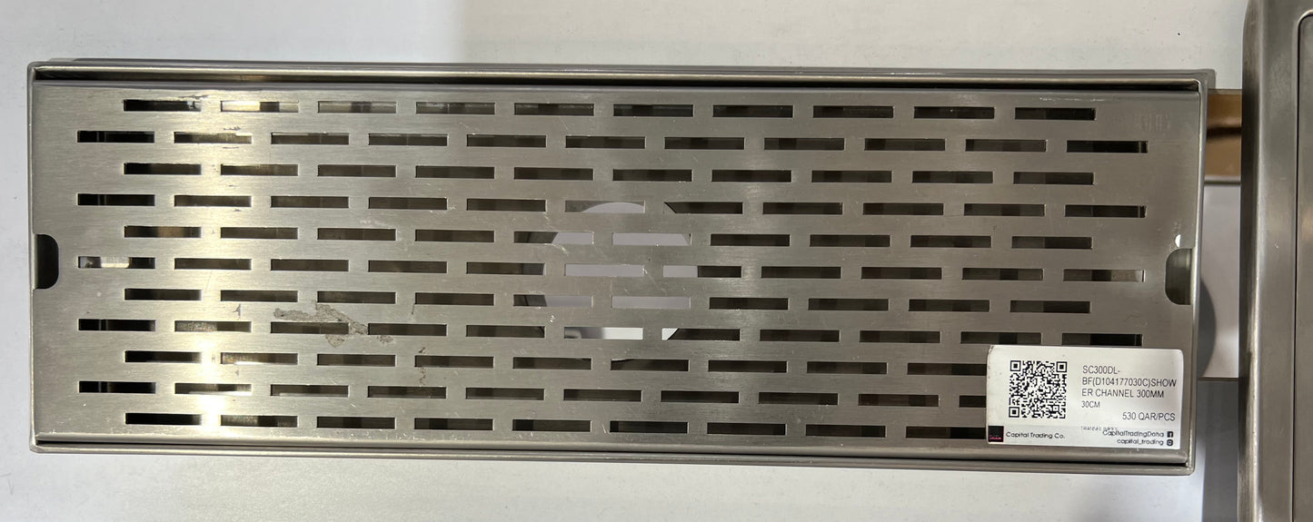 SC300DL-BF(D104177030C)SHOWER CHANNEL 300MM WITH DENSE LINES OUTLET 2" W/O TRAP TRANSEL IMPEX - 5 PCS