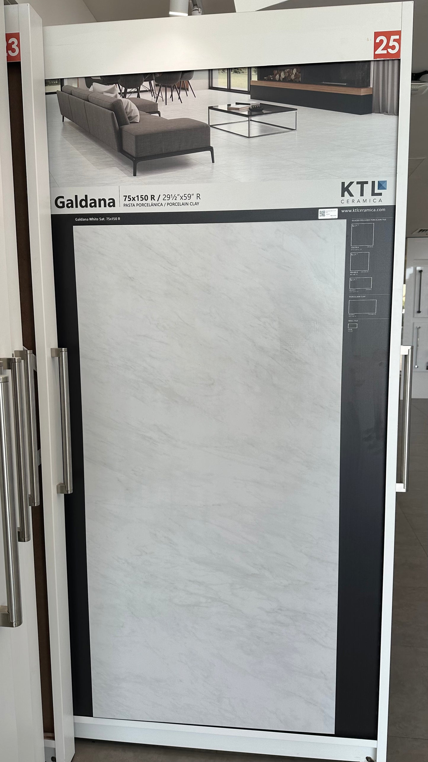 P.E. GALDANA WHITE SAT RECT. 75X150CM - KTL SPAIN - 80 M2
