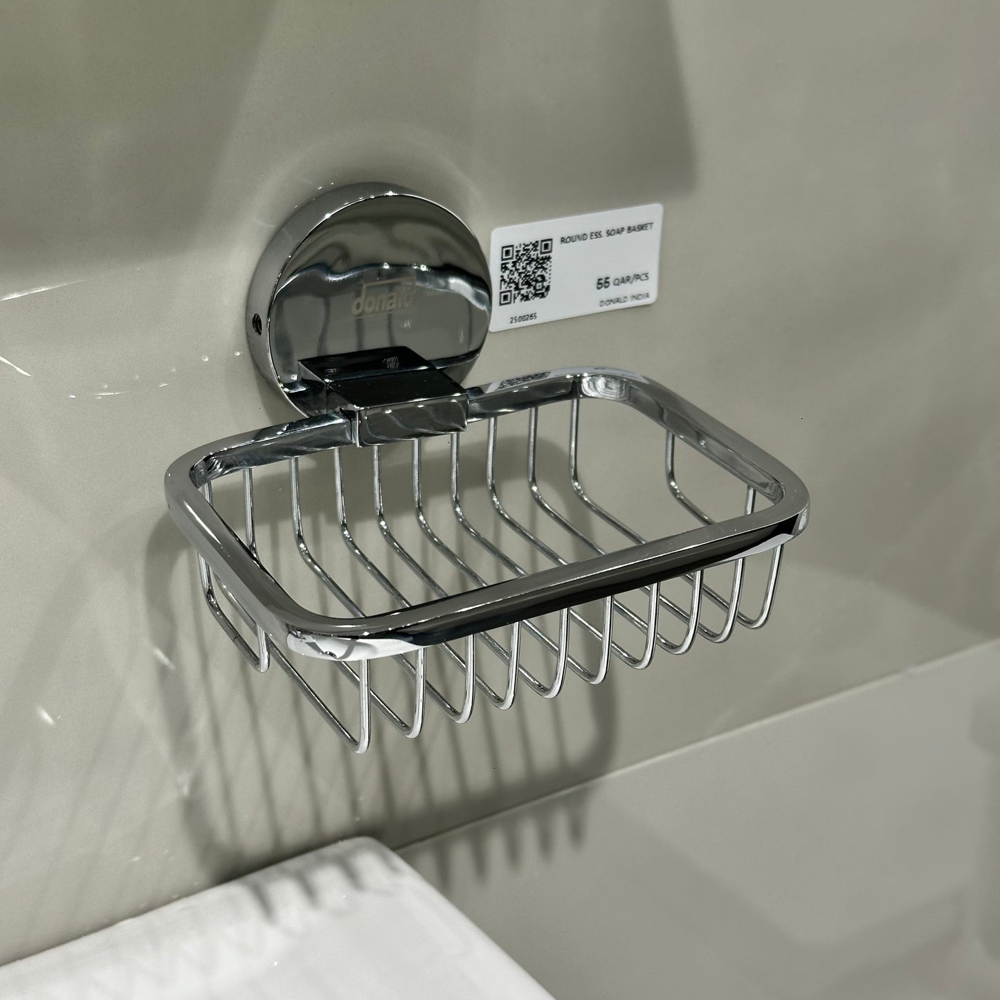 ROUND ESSENTIAL SERIES SOAP BASKET IN HEAVY BRASS WIRE - 25 PCS