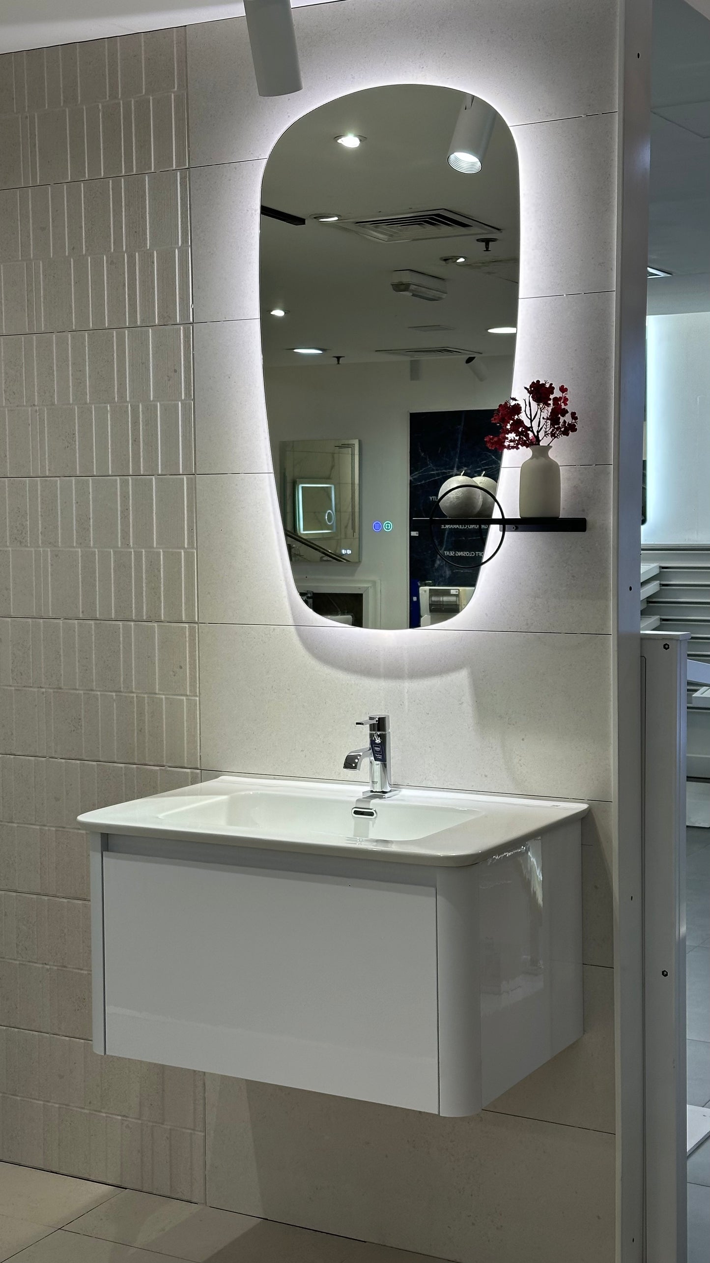 KLD-800-SWG KELLAND CABINET FOR QW129-1200-80-HG WASHBASIN WITH KLD-5510J LED MIRROR & KLD-281420SC MIRROR SHELF - QUEENSWOOD - 0 SET