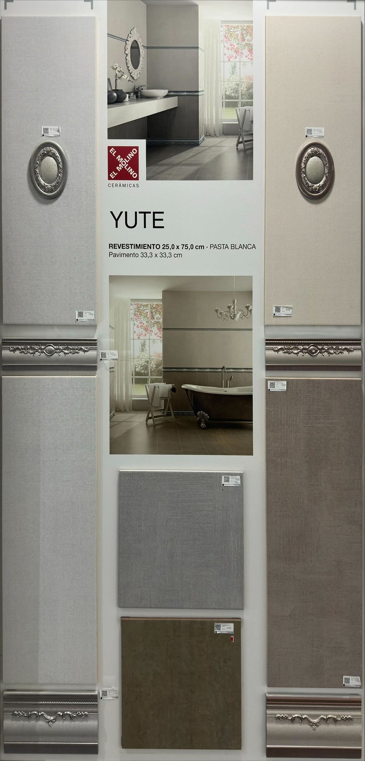 YUTE JET BEIGE WALL 25X75 CM ELMOLINO SPAIN - 3 M2