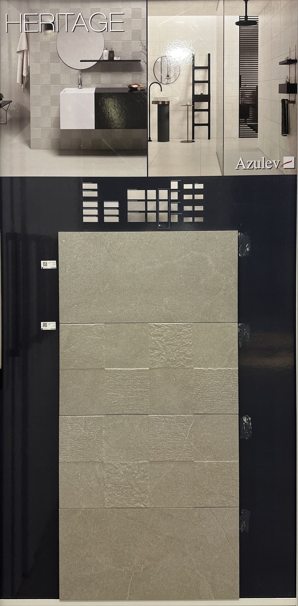 HERITAGE TEXTURES CENIZA RECT 29X59 CM AZULEV SPAIN - 26 M2