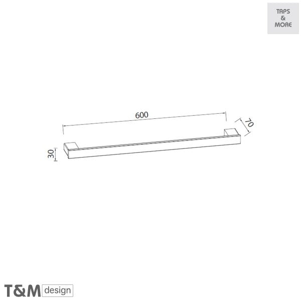 OR0060STRSB ORO SINGLE TOWEL RAIL 60 CM - T&M DESIGN - 6 PCS