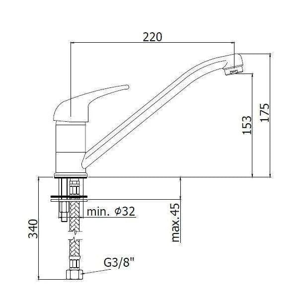 APOLLO ONE HOLE SINK MIXER APM182CR PAFFONI ITALY - 1 PCS