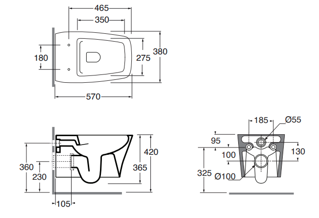 HEVCSPE00000BI E/C WALL-H WC HERA WHITE - AZZURRA ITALY - 21 PCS