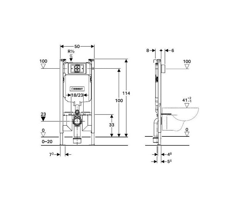 458.176.00.1 ALPHA DUOFIX ELEMENT FOR WALL HUNG WC - GEBERIT - 4 PCS