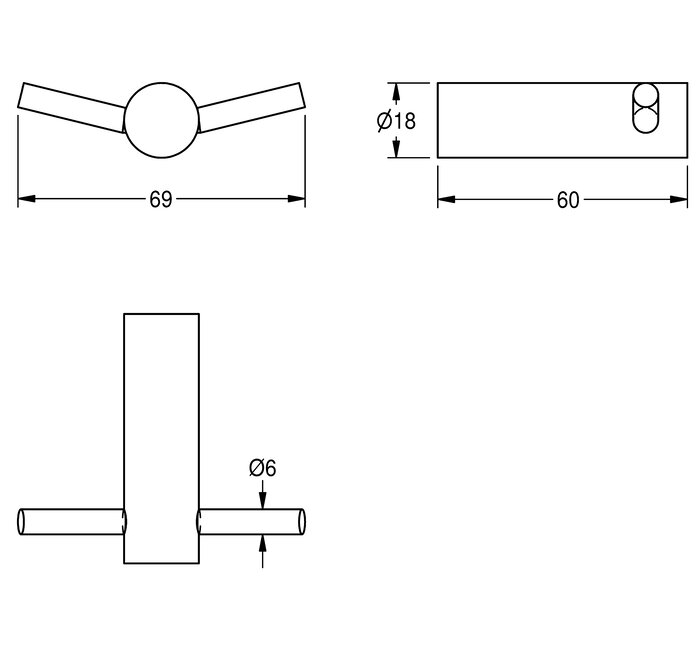 STRX694 DOUBLE HOOK STAINLESS STEEL SATIN FINISHED 18MM PIPE 2000057985 FRANKE - 47 PCS
