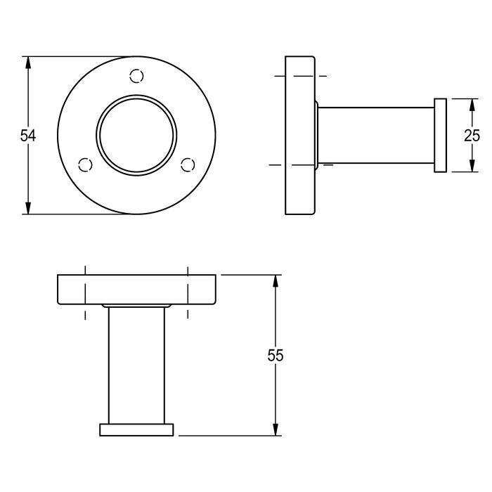 MEDX010HP SINGLE ROBE HOOK W/M STAINLESS STEEL HIGH POLISHED 2000106255 FRANKE - 0 PCS
