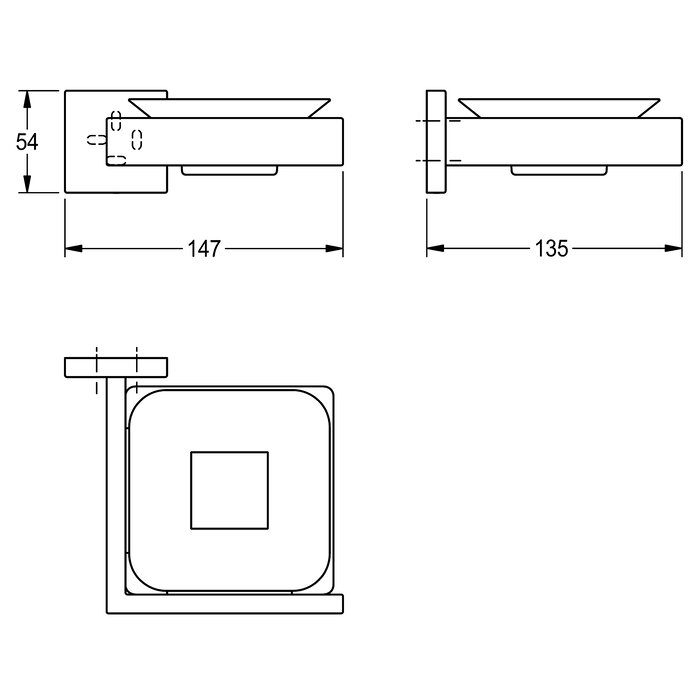 CUBX007HP SOAP DISH FOR WALL MOUNTING STAINLESS STEEL HIGH POLISHED 2000106357 FRANKE - 1 PCS