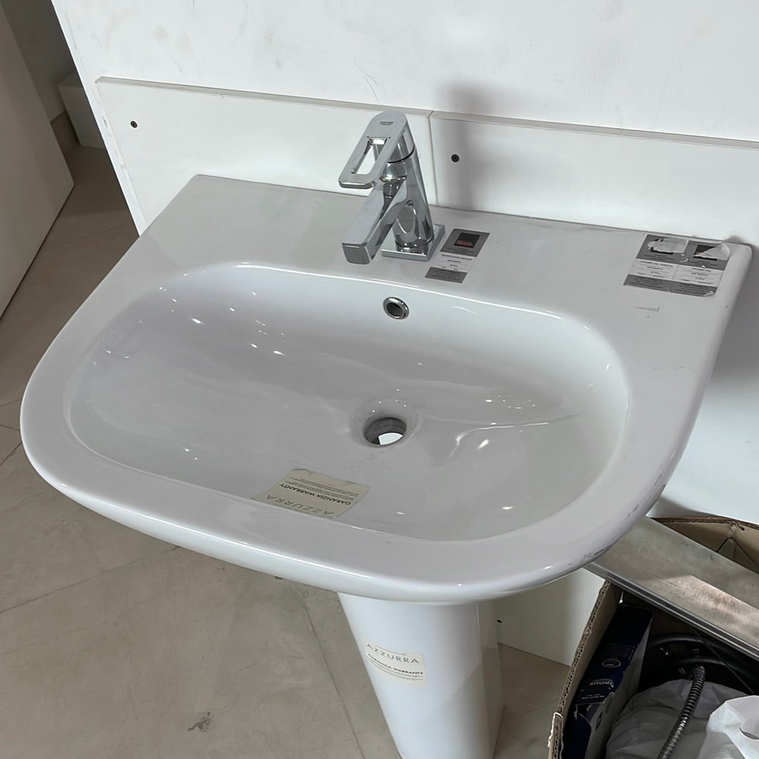 PRA200B1 PRATICA WASH BASIN WHITE 64.5CM (WITH SCREW) AZZURRA ITALY - 3 PCS