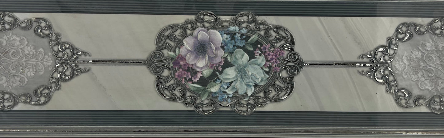 DECORADO ROYCE FLOR PERLA DECOR 25X75 CM ELMOLINO SPAIN - 1 PCS