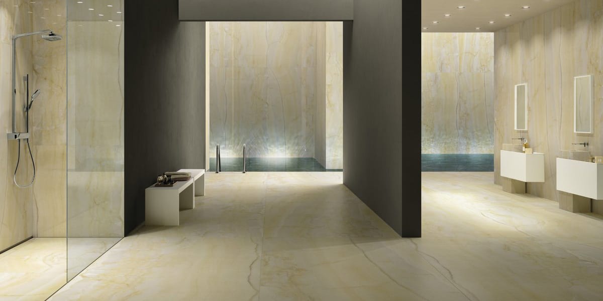 MAX. GOLD ONYX 6MM LUC POLISHED PORCELAIN 150X75CM-GRANITIFIANDRE ITALY - 435 M2