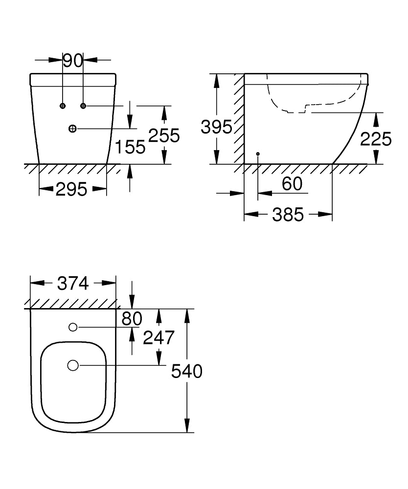 39340000 EURO CERAMIC FLOOR STAND BIDET GROHE - 0 PCS