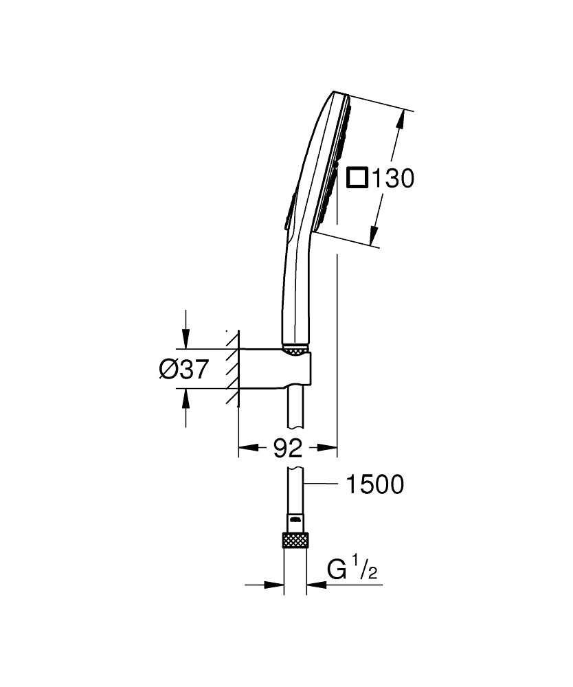 26589000 RAINSHOWER SMARTACTIVE 130 CUBE WALL HOLDER SET 3 SPRAYS - GROHE - 0 PCS