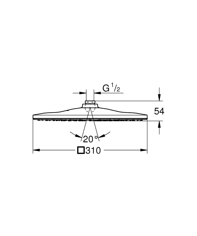 26568000 RAINSHOWER MONO 310 CUBE HEAD SHOWER 1 SPRAY - GROHE - 1 PCS