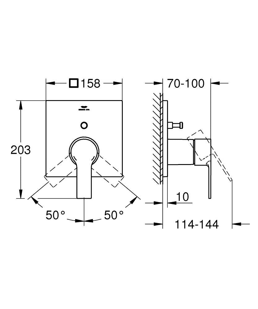 19315DL1 ALLURE NEW OHM TRIM BATH 2-WAY-DIVERTER - GROHE - 3 PCS