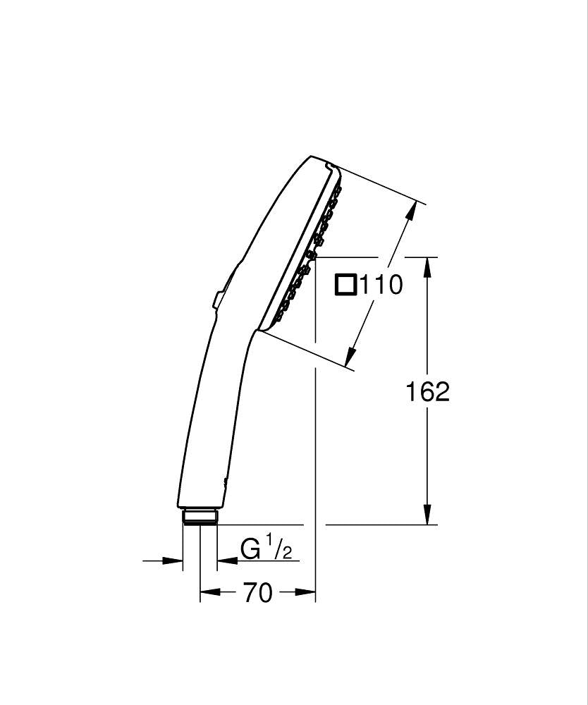 269022433 TEMPESTA CUBE 110 HAND SHOWER 2 SPRAYS - GROHE BLACK - 1 PCS