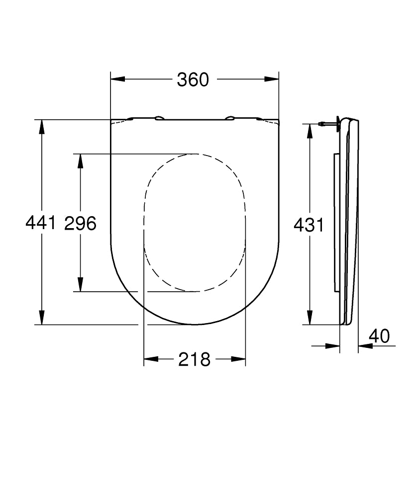 39577000 ESSENCE WC SEAT COVER SOFTCLOSE-GROHE - 1 PCS