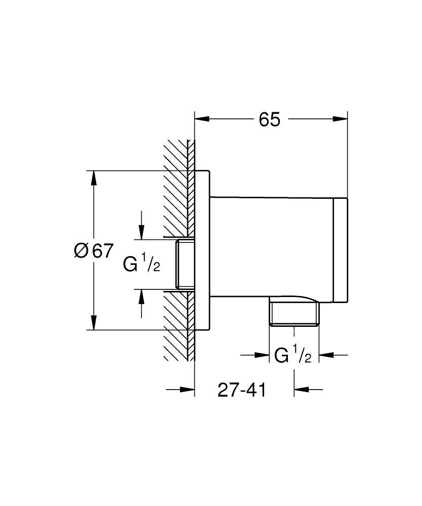 28671001 TEMPESTA FLUSH PIPE 300 MM - GROHE - 24 PCS