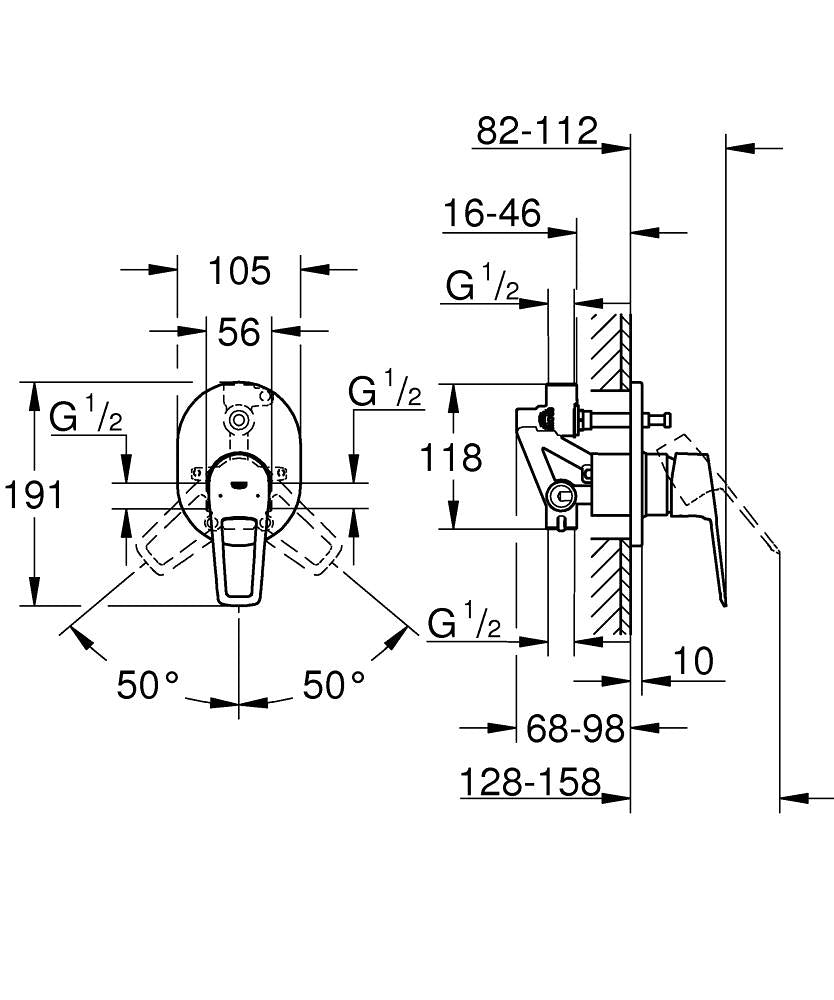 29041001 BAULOOP SINGLE LEVER BATH MIXER GROHE - 149 PCS
