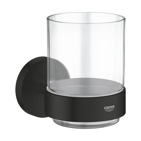 1022562430 ESSENTIALS CRYSTAL GLASS WITH HOLDER - GROHE BLACK - 46 PCS
