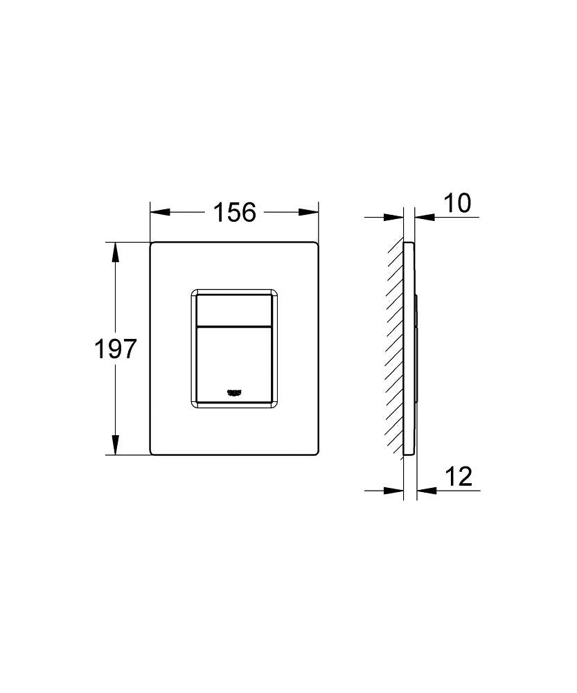 38732DL0 SKATE COSMOPOLITAN FLUSH PLATE - GROHE - -1 PCS