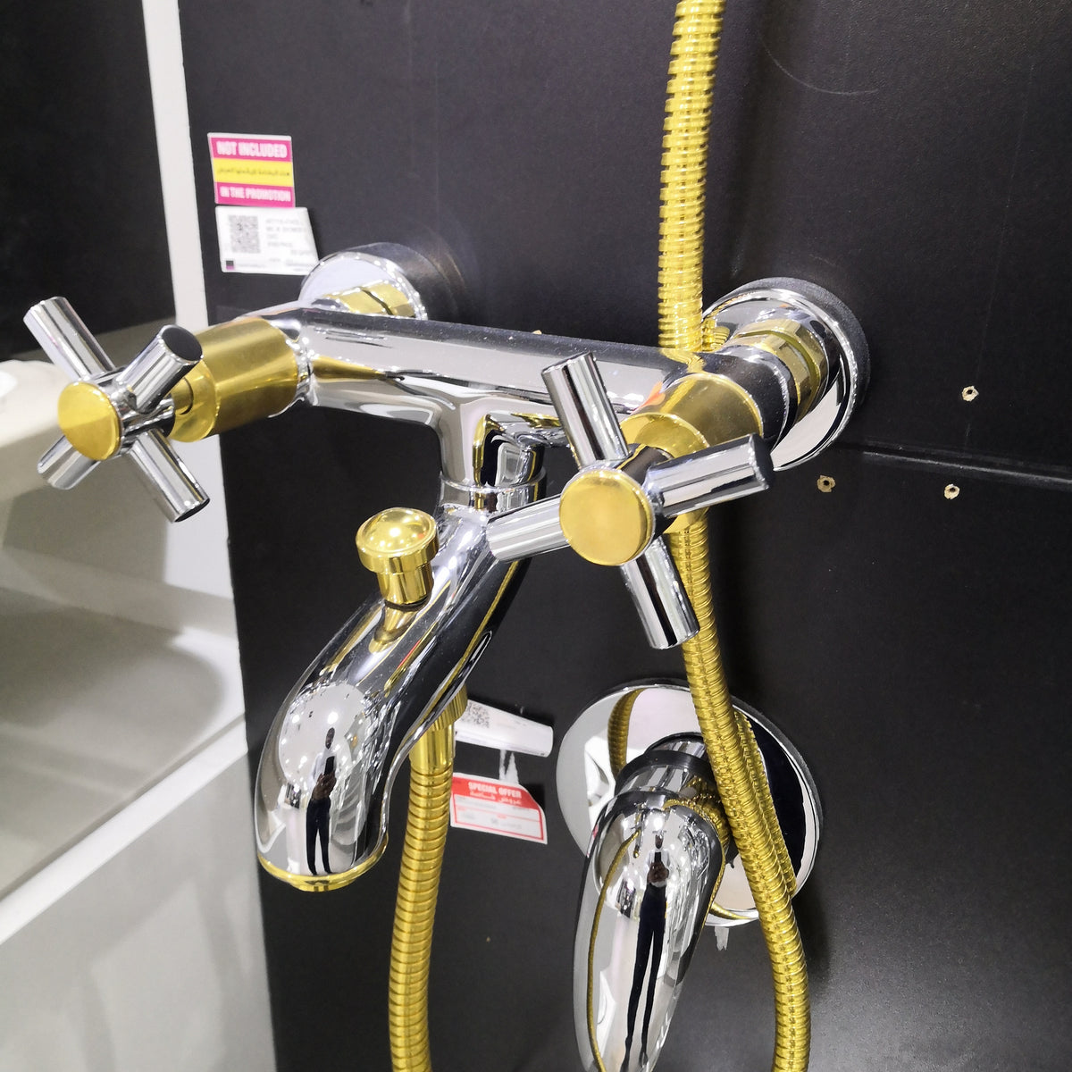 ART7110 ATHOS BATH MIXER WITH SHOWER KIT CH/GO RUBITOR ITALY - 6 PCS
