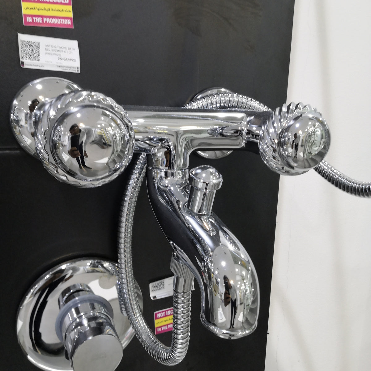 ART3010 TIMONE BATH MIXER (ROPE HANDLE) WITH SHOWER KIT CHROME RUBITOR ITALY - 0 PCS
